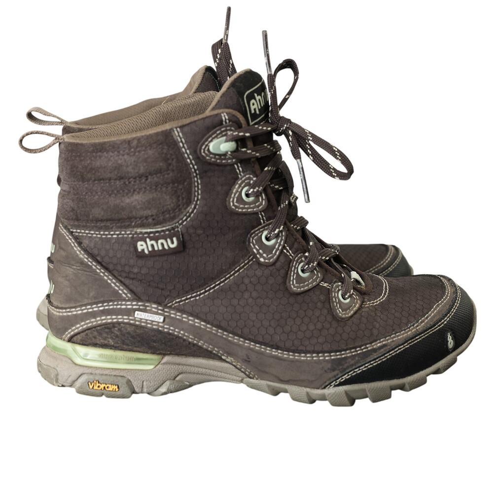 Brown/Mint Ahnu Sugarpine Waterproof Mulch Boots - Size 5.5 View 6